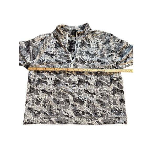 Spyder Active Woman's Half Zip Long Sleeve Knit Top Sz L Black White Gray - Picture 8 of 10